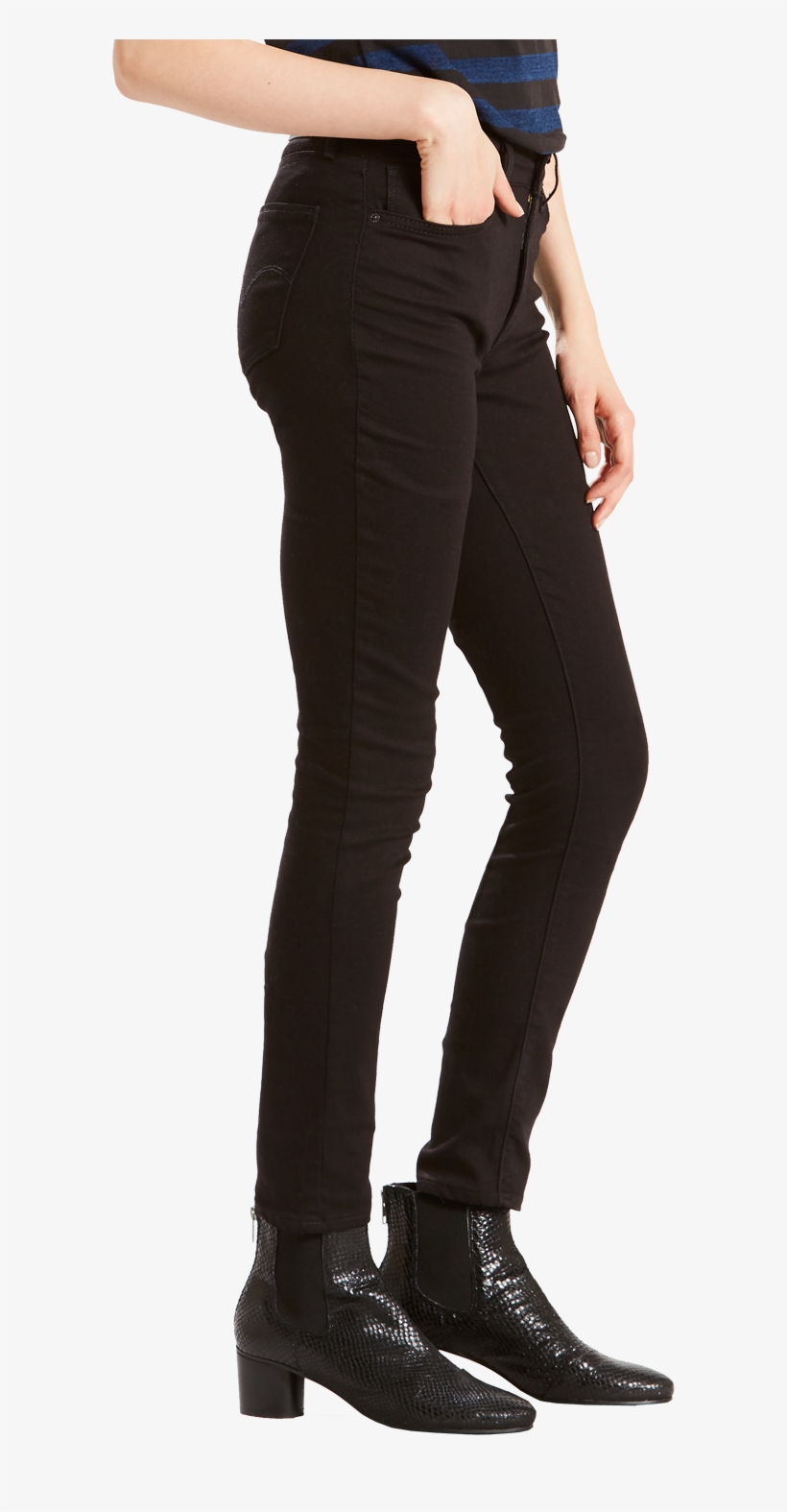 Levis Jeans High Rise Skinny Black Sheep Seitenansicht - Levi Strauss & Co., transparent png #4676629