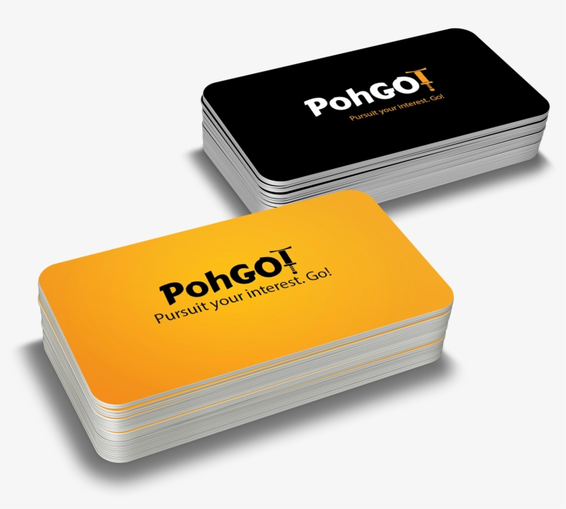 Pohgo Logo Stack Business Card Mock Up - Card Business Png Yellow, transparent png #4676680