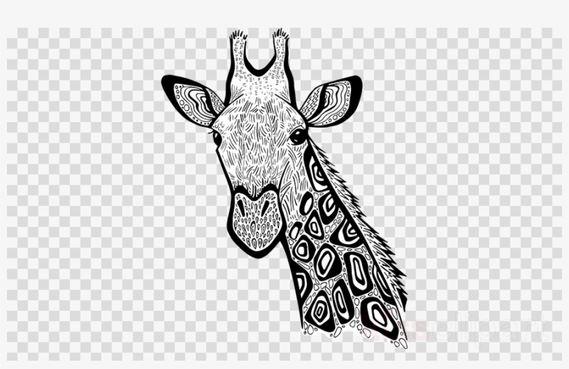 Zentangle Giraffe Art Clipart Giraffe Line Art - Icon Png Cook, transparent png #4676732