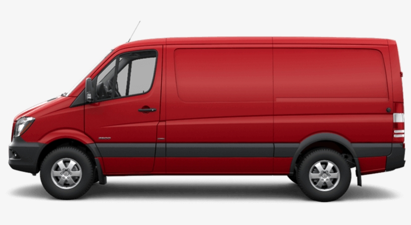 red mercedes van