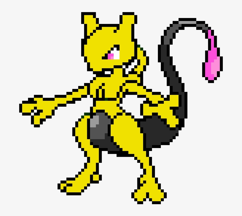 Pencil Mewtwo - Pokemon Mewtwo Pixel Art, transparent png #4682426