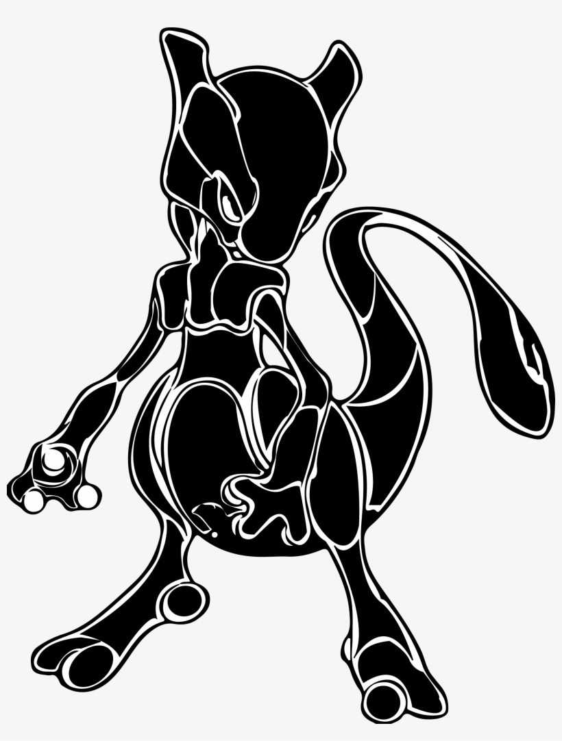 Mewtwo Tribal Tattoo Design - Tatto De Mewtwo Tribal, transparent png #4682742