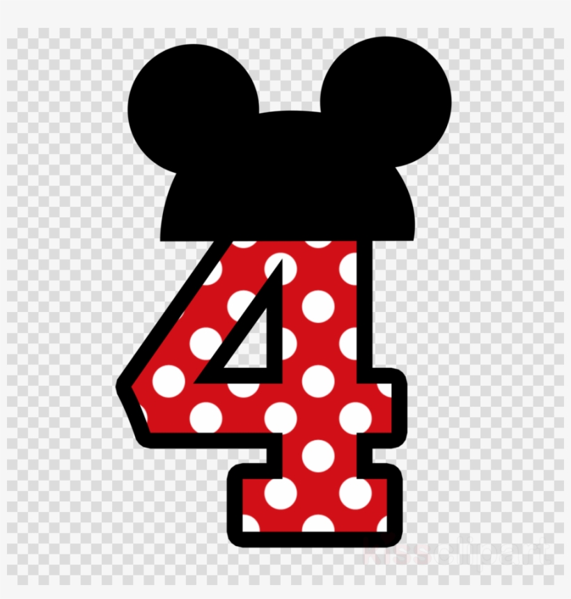 Mouse Png Clipart Free Download - Numero 4 Mickey Mouse, transparent png #4682817