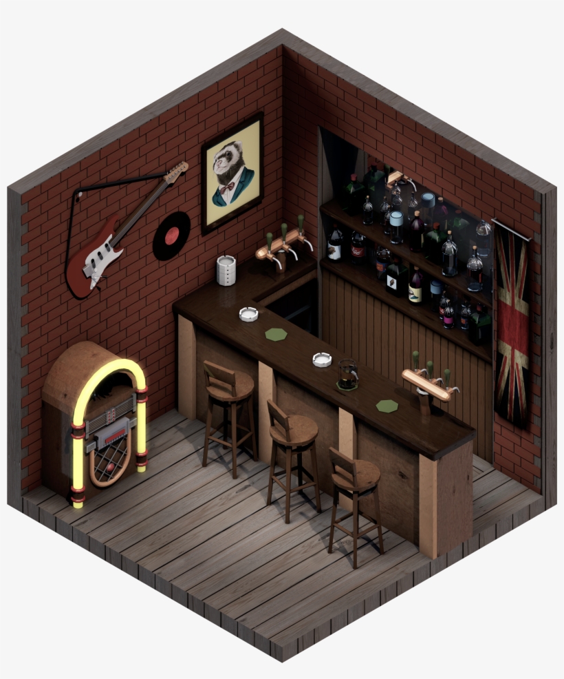 Low Poly House Inside, transparent png #4683905