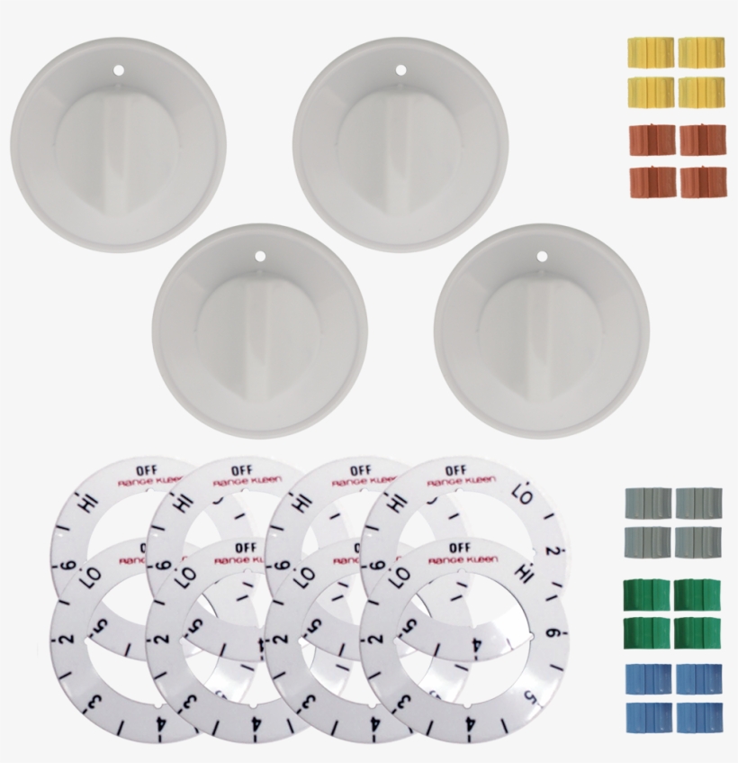 8134 -universal 4 Pack White Replacement Knob Kit - Kitchen Stove, transparent png #4684400
