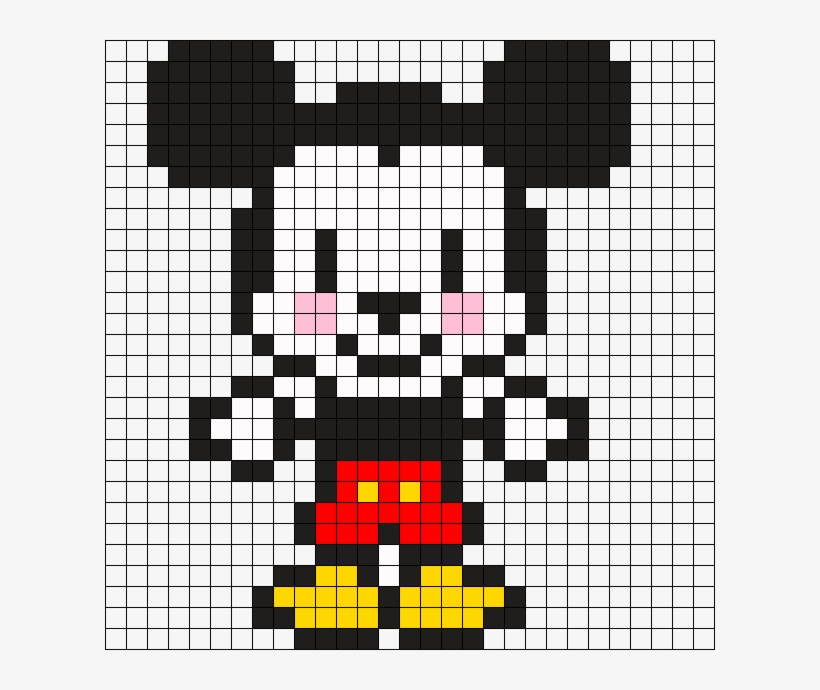 Mickey Mouse Perler Bead Pattern - Dibujos Pixelados De Mickey Mouse, transparent png #4684962
