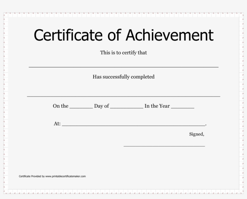 Large Size Of Certificate Of Achievement Free Template - Certificate, transparent png #4686887