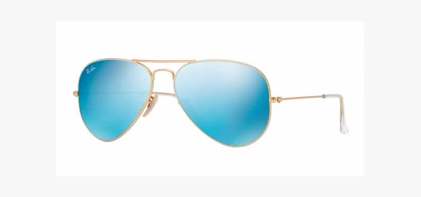 New - Ray-ban Rb3025 Aviator Sunglasses (matte Gold Frame/blue, transparent png #4687954