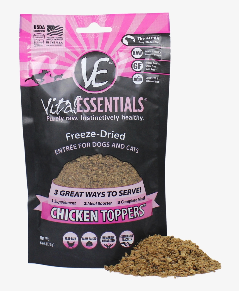 Vital Essentials Freeze Dried Chicken Toppers For Cats - Vital Essentials Chicken Mini Patties Freeze Dried, transparent png #4690144