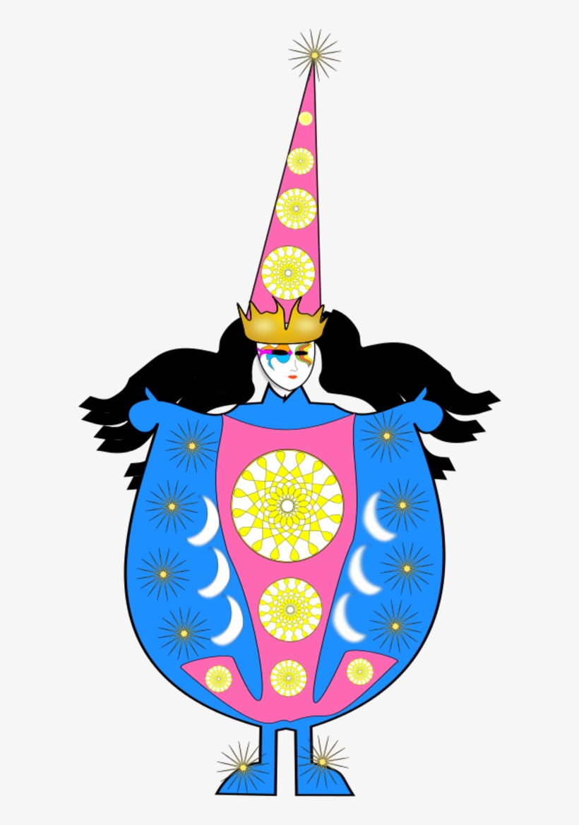 Clown Wearing Large Dress And Long Hat - Clown, transparent png #4690403