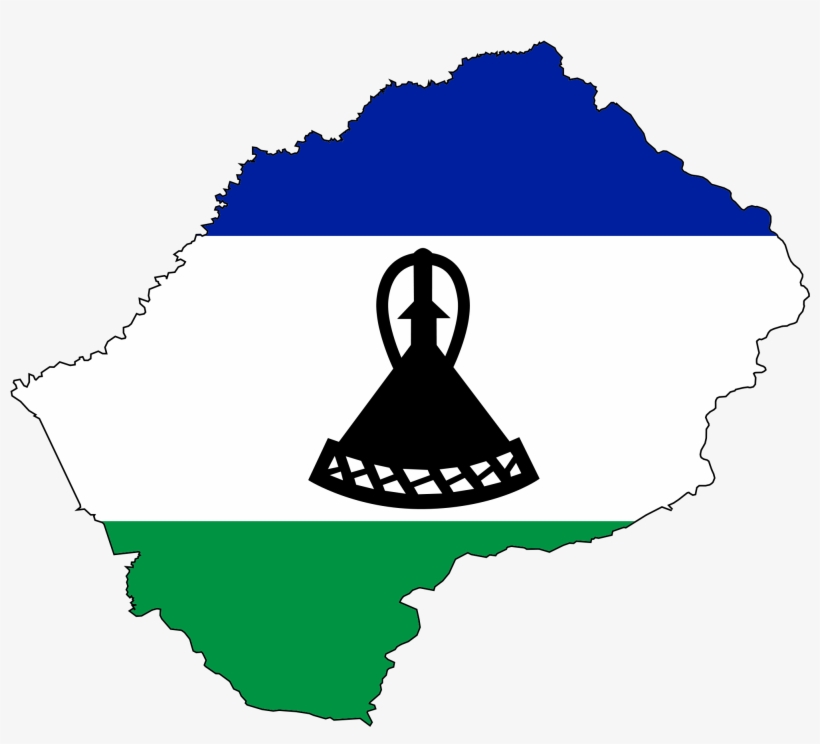 Lesotho Flag Map Belafrique - Lesotho Flag, transparent png #4690753