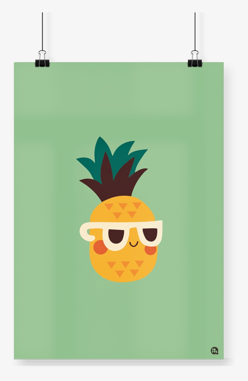 Poster Decorativo Abacaxi De Óculos- Fofys - Kawaii Pineapple Cute, transparent png #4690809