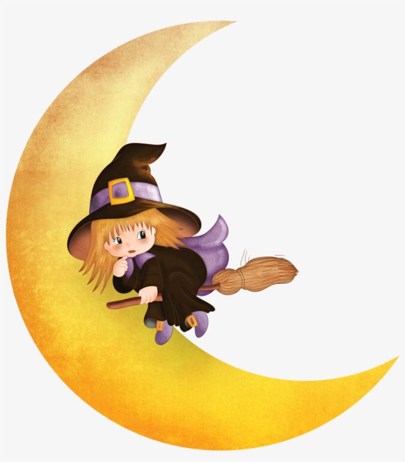 Gifs Halloween - Halloween Moon Witch Clipart, transparent png #4691490