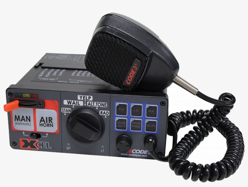 Resources - Code 3 Xcel Siren, 12v, W/ Light Control And Hard-wired, transparent png #4694761