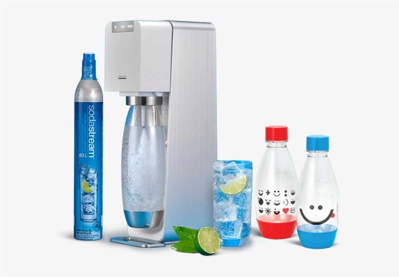 Power White & Twinpack Emoji Bottles - Sodastream Fizzi Sparkling Water Maker Black, transparent png #4696392
