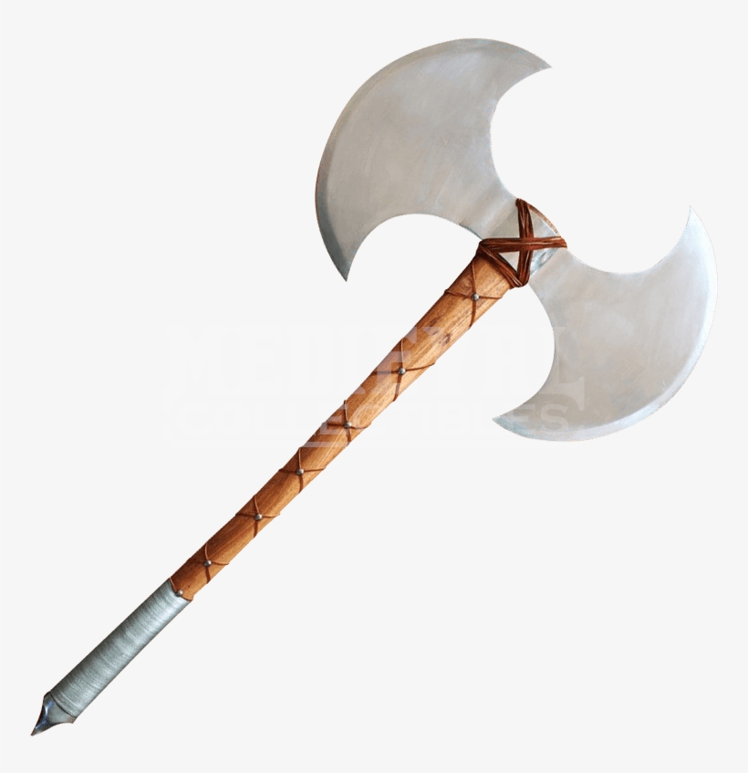 Double-bladed Barbarian Battle Axe - Double Bladed War Axe, transparent png #4696614