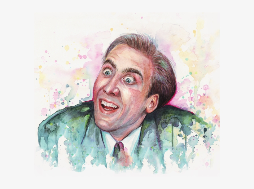 Click And Drag To Re-position The Image, If Desired - Nicolas Cage Painting, transparent png #470088