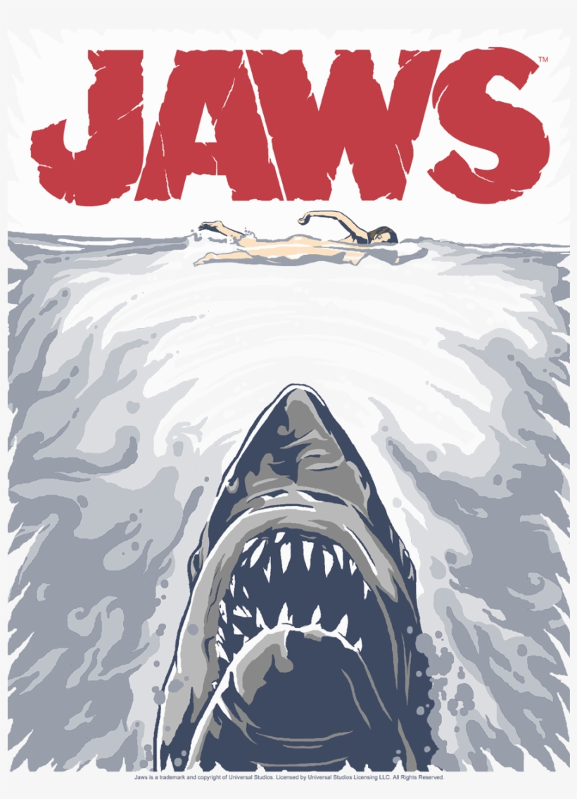 Jaws Graphic Poster Women's T-shirt - Jaws Poster, transparent png #470402