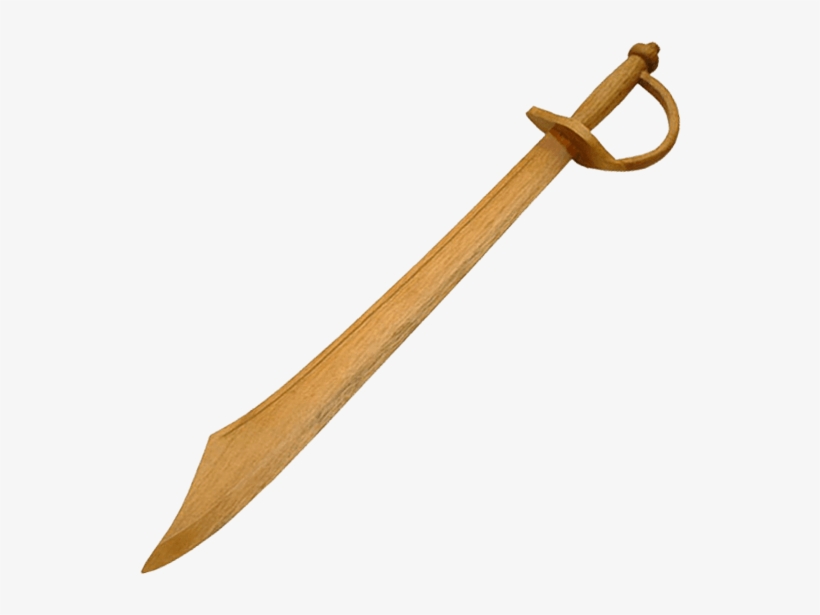 Large Wooden Pirate Sword - Wooden, transparent png #470487