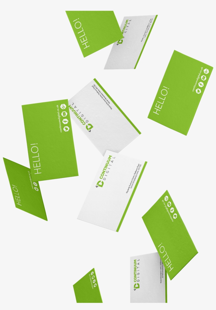 Continuum Digital Green Business Cards Falling - Falling Business Card Png, transparent png #470591