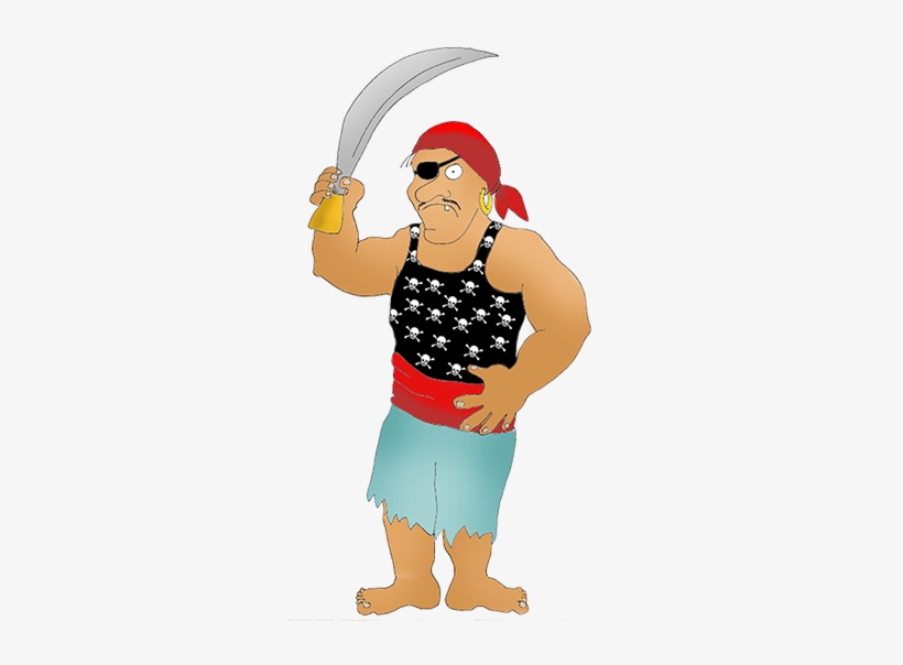 Cartoon Pirate With Sword - Greeting Card, transparent png #470836