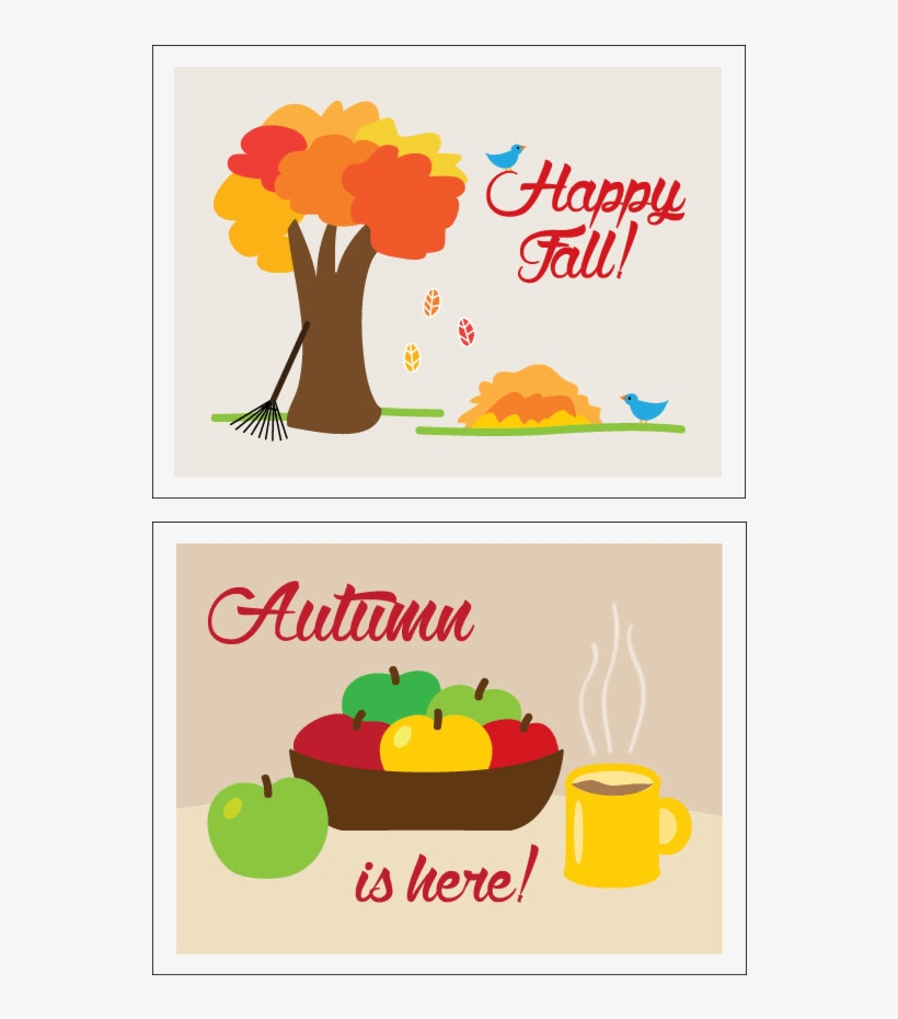 Happy Fall Cards - Autumn, transparent png #471192