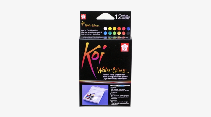 Skxncw 12h Sakura Koi Water Color Pocket Field Sketch - Koi Water Brush Set, transparent png #471680