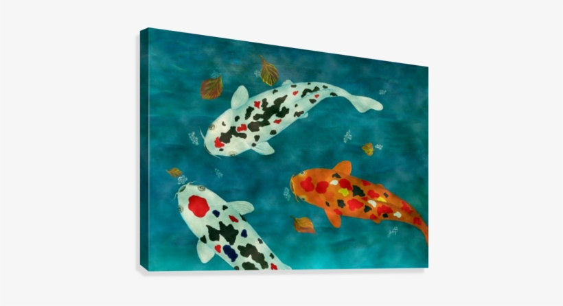 Playful Koi Fishes Original Acrylic Painting Canvas - Playful Koi Fishes Original Acrylic Painting, transparent png #472564