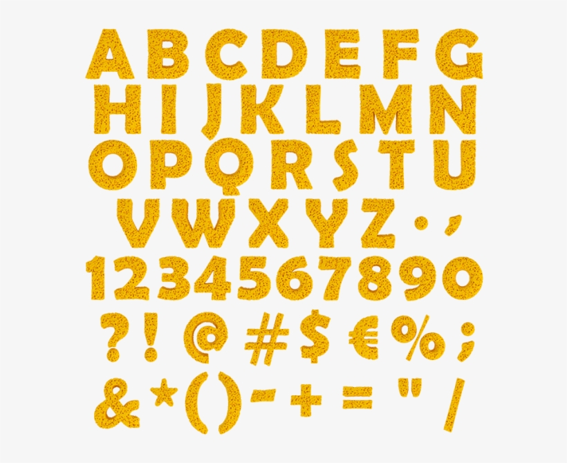 Yellow Sponge Letters - Sponge Font, transparent png #472710
