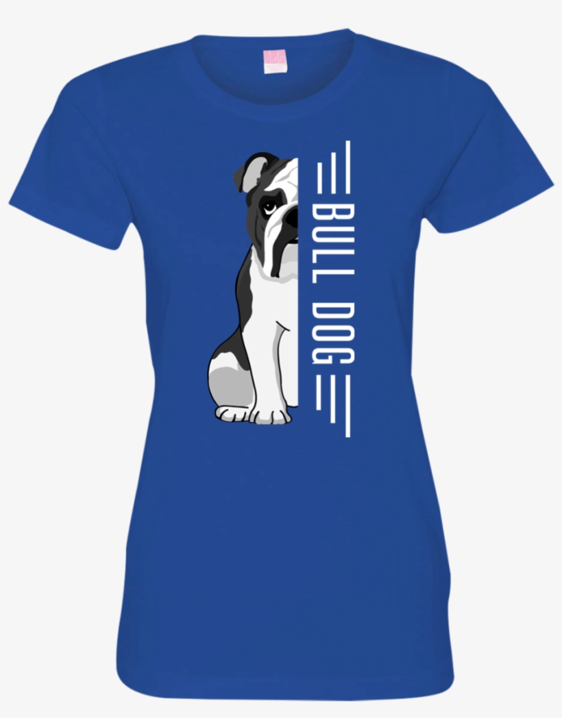 Bulldog Half Face Tshirt 3516 Lat Ladies' Fine Jersey - Shirt, transparent png #472853