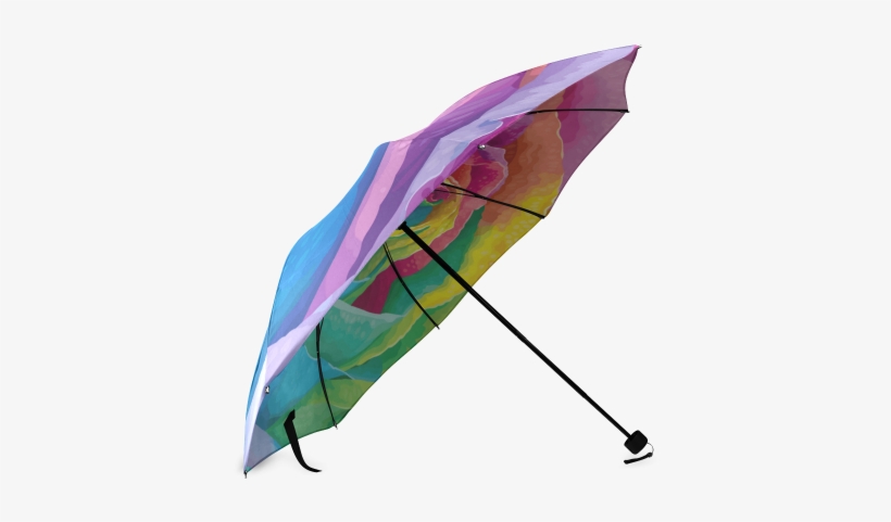 Vibrant Flower Watercolor Foldable Umbrella - Optical Illusion Umbrella, transparent png #473103