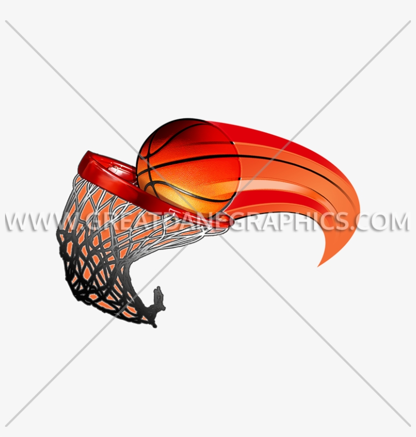 Basketball Swoosh - Printed T-shirt, transparent png #473307