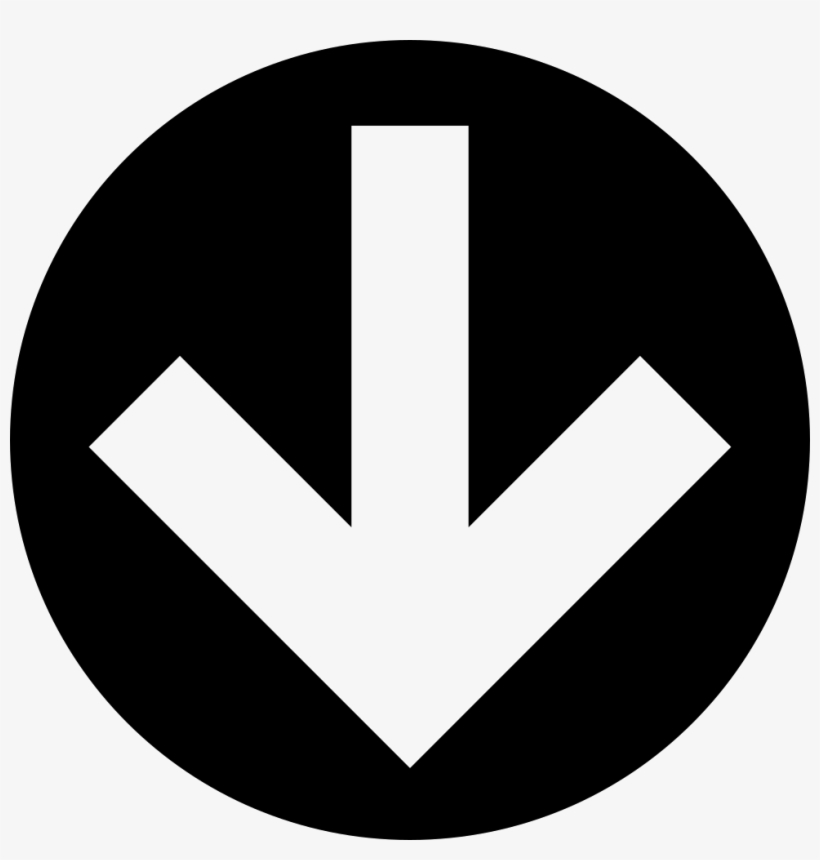 Down Arrow In Circular Filled Button Comments - Down Arrow Button Png, transparent png #473749
