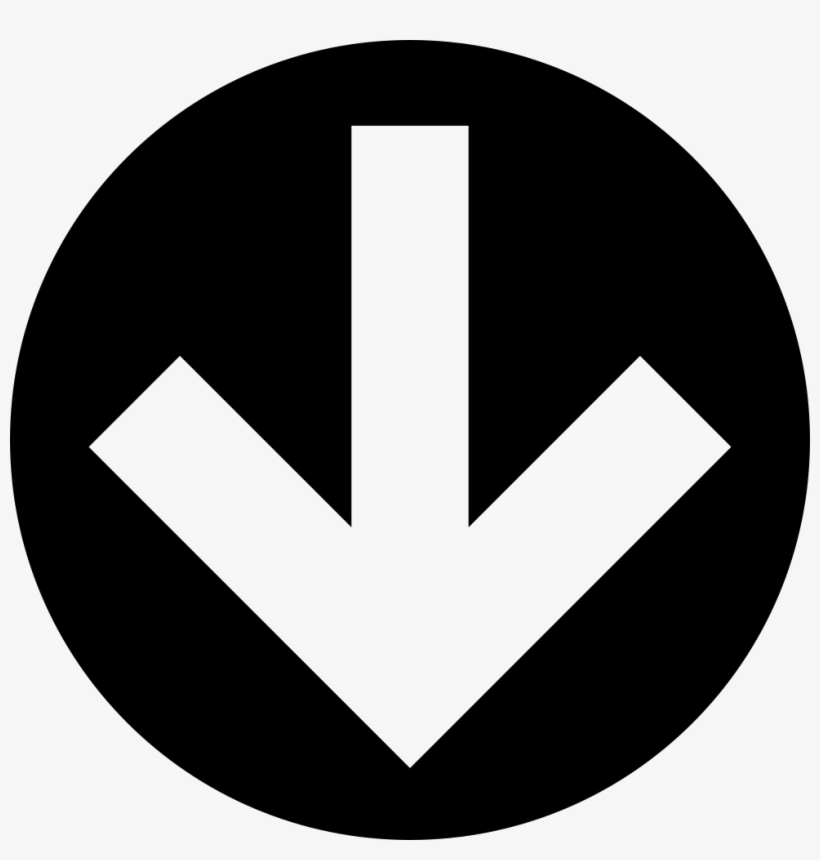 Down Arrow In Circular Filled Button Comments - Down Arrow Button Png, transparent png #473749