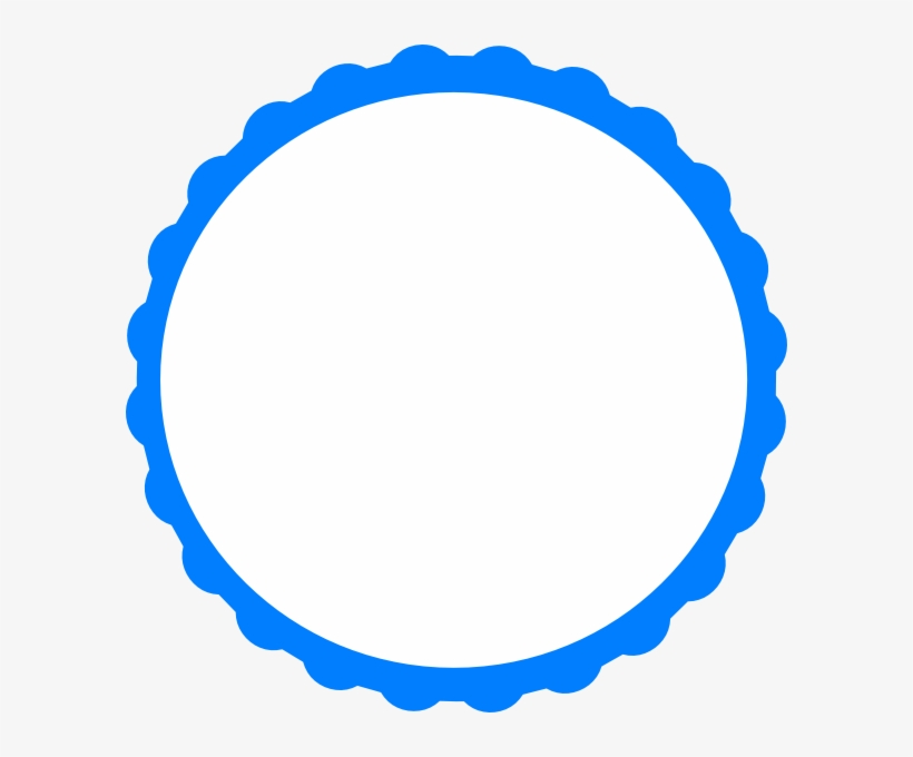 Blue & White Scallop Circle Frame Clip Art At Clker - Sky Blue Circle Logo, transparent png #474238