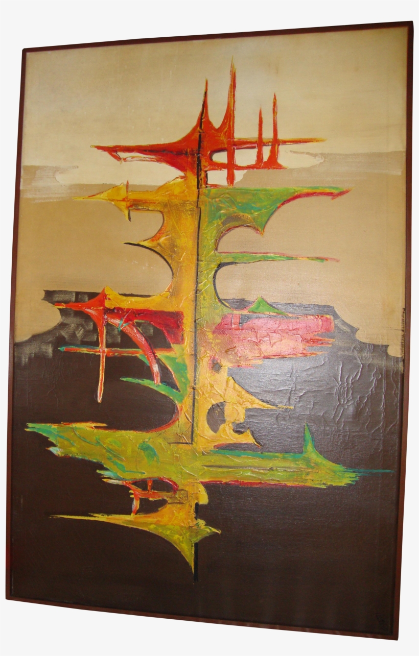 M#century Modern Oil Abstract Painting By Ghetti Hollywood, transparent png #474688