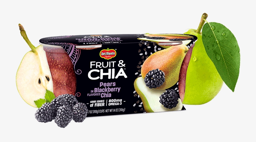Fruit & Chia™ Pears In Blackberry Flavored - Chia Seeds In Fruit Cups, transparent png #474728