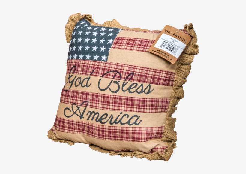 God Bless America Flag Pillow - Vhc Brands Flag Pillow W/god Bless America 12" X 12", transparent png #475424