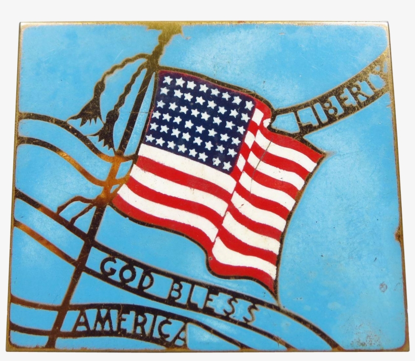 Vintage Wwii Era Enamel 48 Star Flag Americana Compact - Flag Of The United States, transparent png #476014