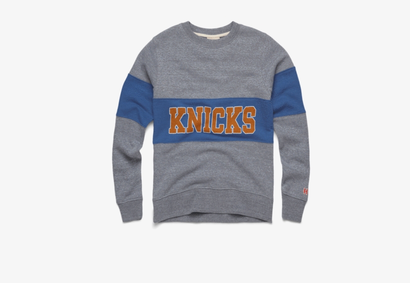 Knicks Stripe Crewneck New York City Retro Nba Basketball - Long-sleeved T-shirt, transparent png #476057