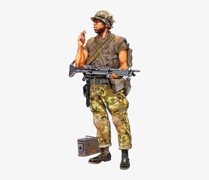 "marine Machine Gunner, Vietnam\ - American Soldier Vietnam Drawing, transparent png #476250