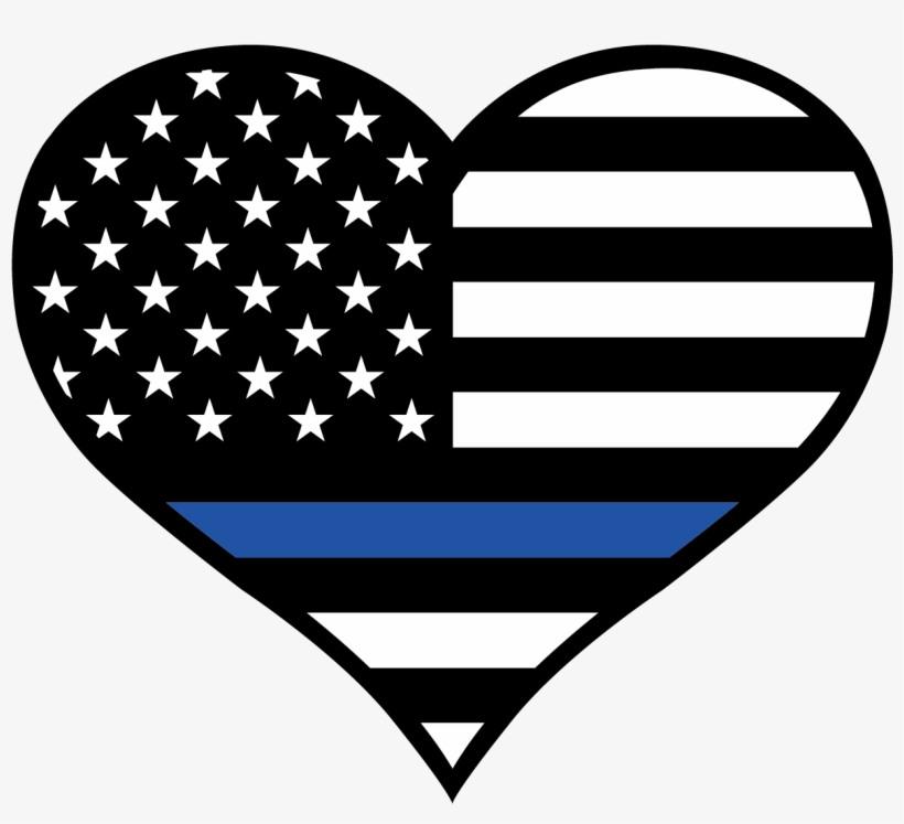 Thin Blue Line Heart Sticker - Thin Blue Line Heart Svg, transparent png #477124