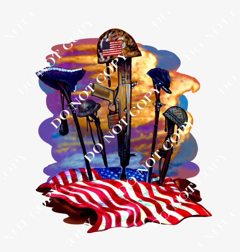Daf God Bless America - Tirecoverpro Fallen Solider American Flag Military, transparent png #477181