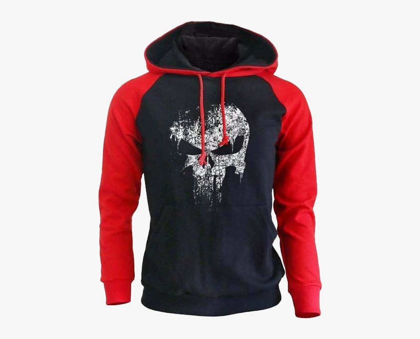 The Punisher Skull Hoodies - Hip Hop Style Skull Men Fashion Men Sweatshirt Marvel, transparent png #477201