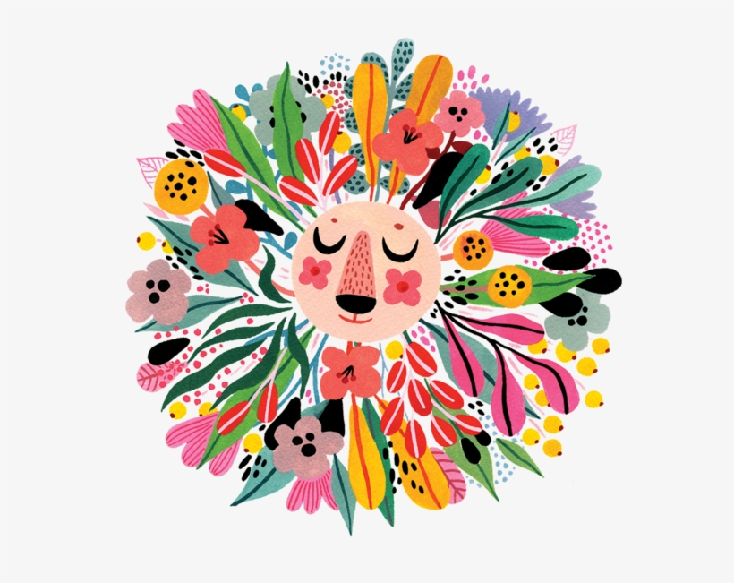 Floral Lion - Illustration, transparent png #477369