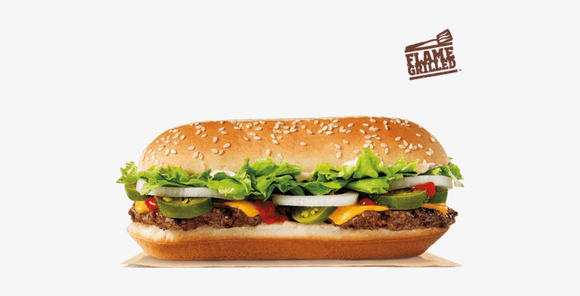 Extra Long Jalapeno Cheeseburger - Long Burger Png, transparent png #477804
