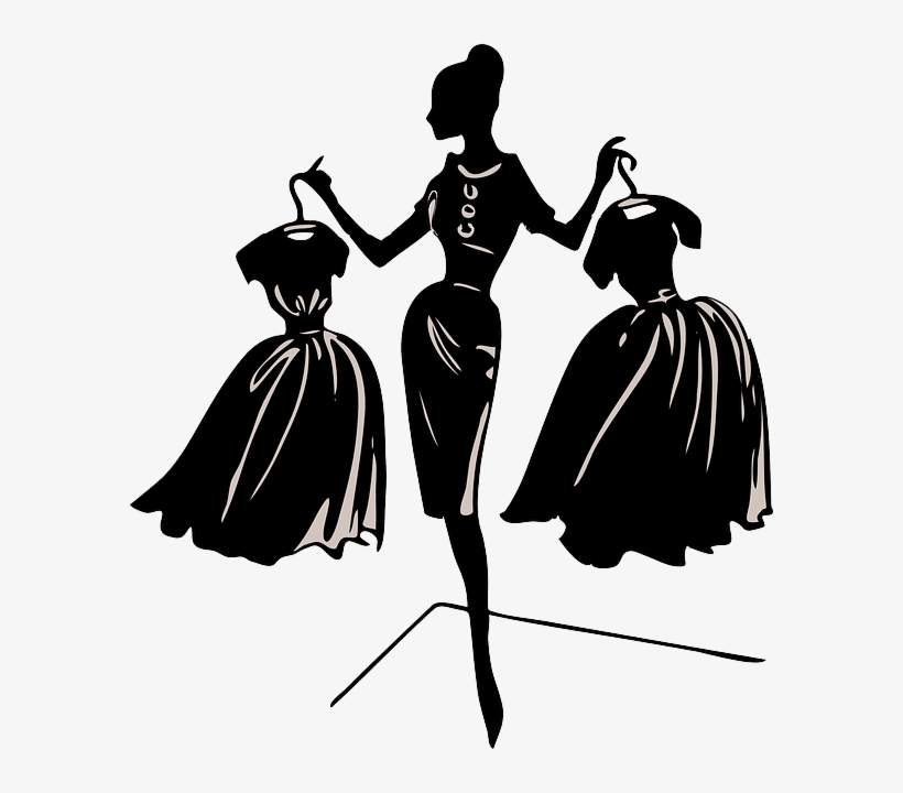 Black, Model, Slim, Thin, Two, Lady, Silhouette, Design - Apollo's Products Fashion: Silhouette Of Lady Holding, transparent png #478287
