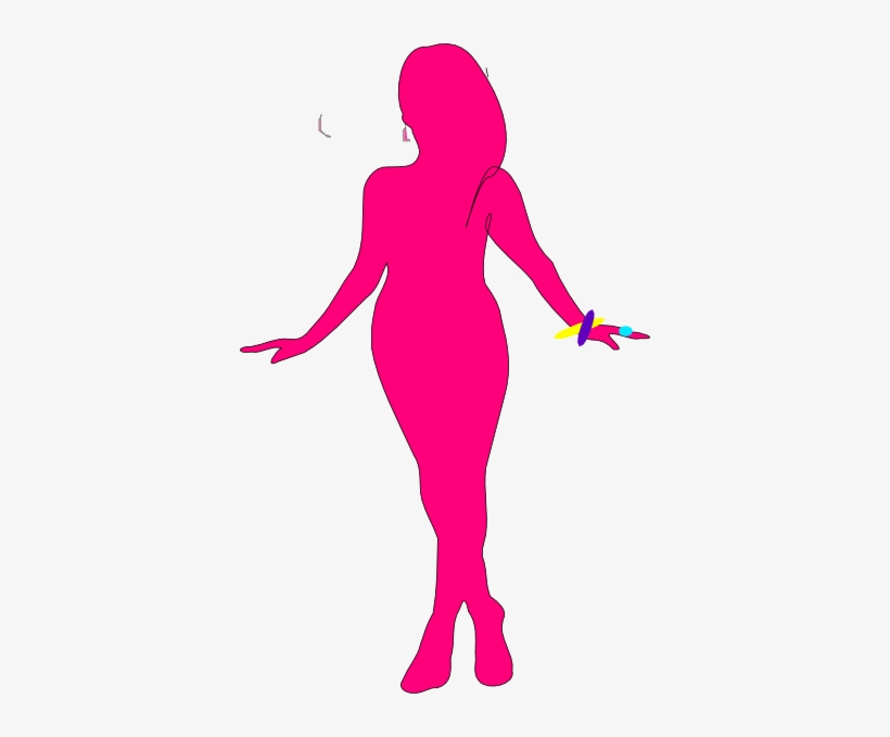 Curvy Woman Silhouette With Jewelry Ii Clip Art At - Full Figured Woman Sil...