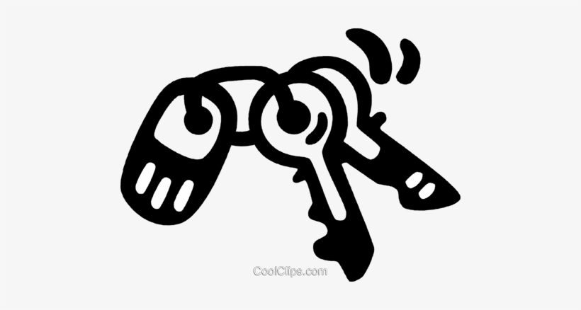 Car Keys Royalty Free Vector Clip Art Illustration - Car Keys Clipart Black And White, transparent png #478371