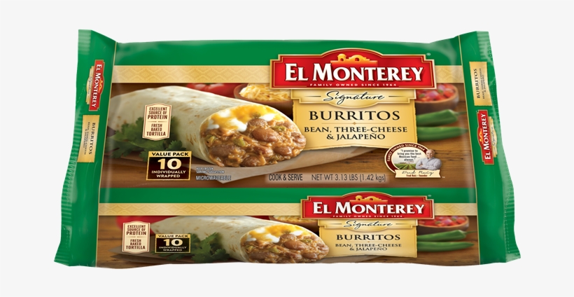 Click To Zoom - El Monterey Jalapeno Bean & Three-cheese Burritos, transparent png #478815